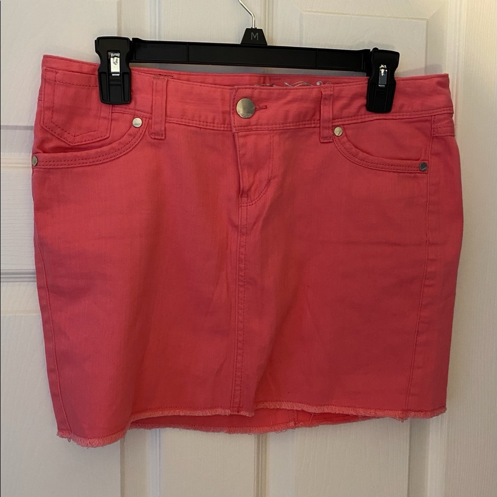 New Express watermelon color Jean skirt